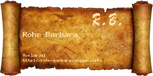 Rohr Barbara névjegykártya