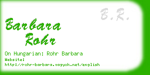 barbara rohr business card